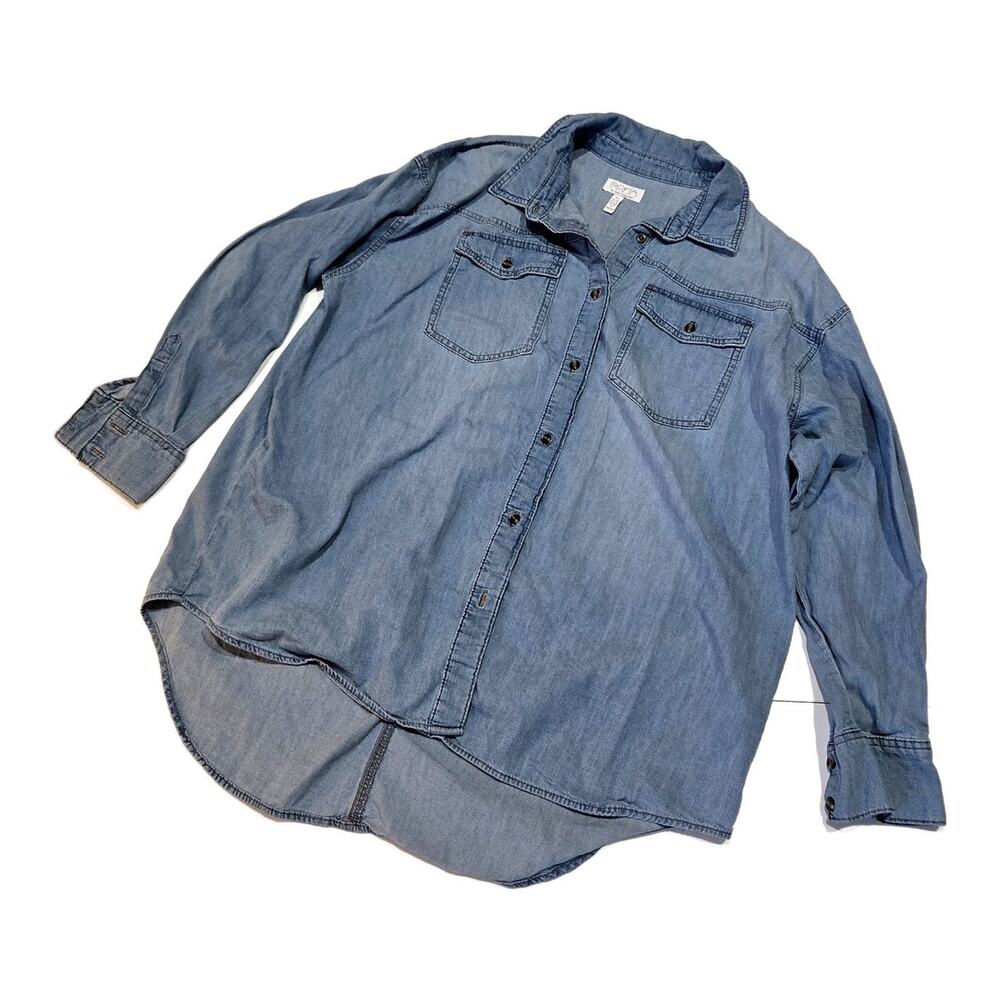 Sofia Jeans by Sofia Vergara Chambray Button-Up Shirt XL